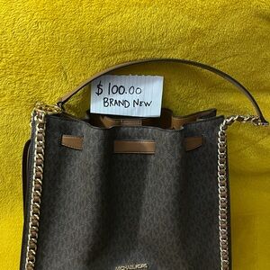 Michael Kors Brown Chain Tote Bag
